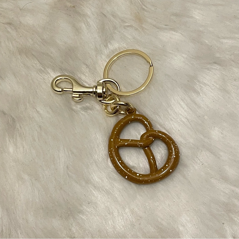 Brown Pretzel Keychain Accessory